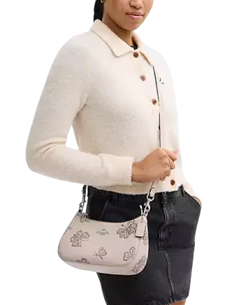 Coach Teri Shoulder Bag With Butterfly Print Seashell