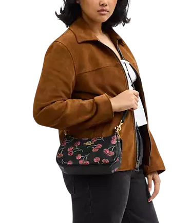 Coach Teri Shoulder Bag With Cherry Print Black