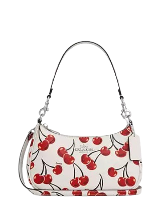 Coach Teri Shoulder Bag With Cherry Print Chalk
