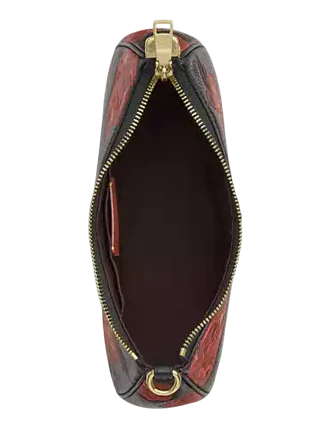Coach Teri Shoulder Bag With Floral Print Black Red