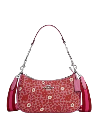 Coach Teri Shoulder Bag With Floral Print Pink