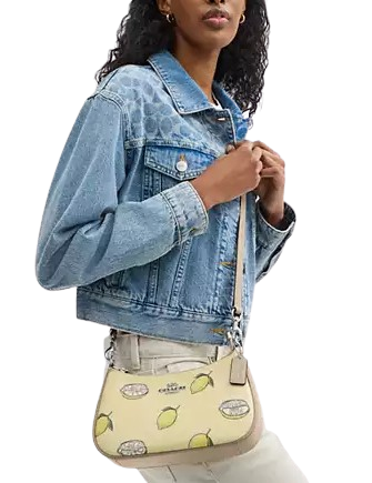 Coach Teri Shoulder Bag With Lemon Print Garden Glade 