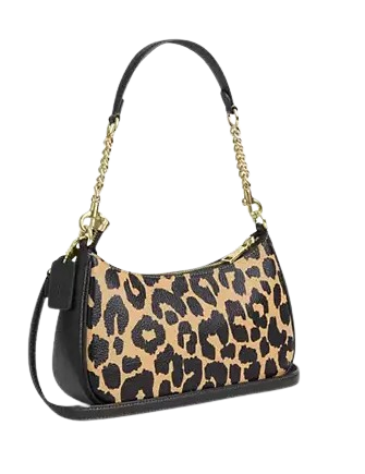 Coach Teri Shoulder Bag With Leopard Print 