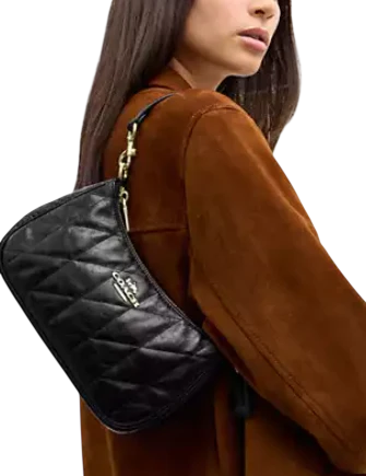 Coach Teri Shoulder Bag With Quilting Black