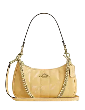 Coach Teri Shoulder Bag With Quilting Soft Yellow