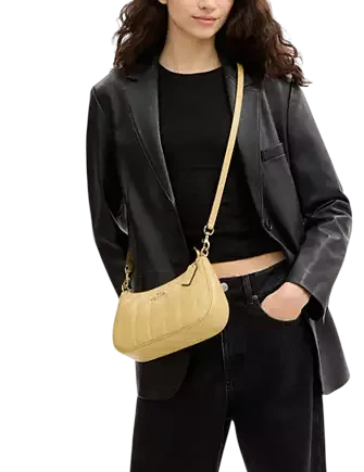 Coach Teri Shoulder Bag With Quilting Soft Yellow