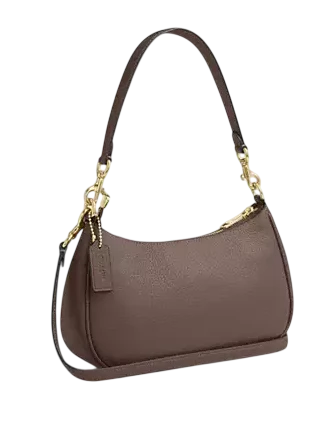 Coach Teri Shoulder Bag With Rivets Dark Stone