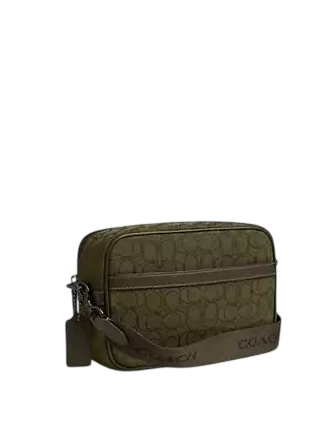 Coach Theo Camera Bag In Signature Jacquard Olive Drab