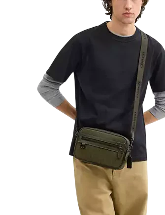 Coach Theo Camera Bag In Signature Jacquard Olive Drab