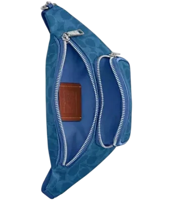 Coach Travis Belt Bag 30 In Signature Canvas Blue Aqua 