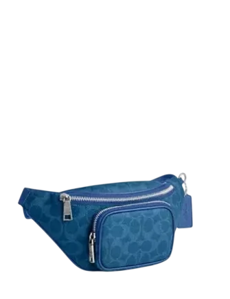 Coach Travis Belt Bag 30 In Signature Canvas Blue Aqua 