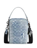 Coach Tristan Crossbody Bag 14 In Loved Signature Denim With Charms Light Indigo