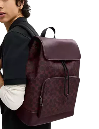 Coach Turner Backpack In Signature Canvas Black Current