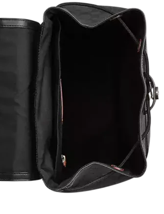 black leather canvas caravan backpack Coach Turner Backpack In Signature Canvas