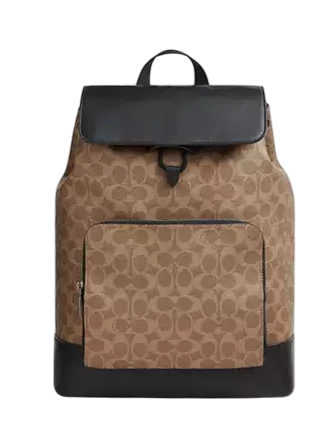 Coach Turner Backpack In Signature Canvas Tan Black