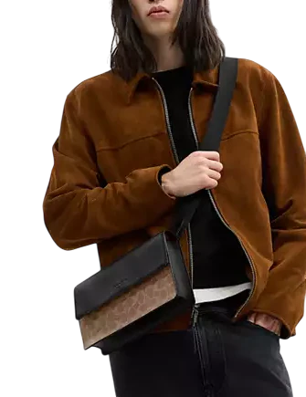 Coach Turner Flap Crossbody Bag In Signature Canvas Tan Black