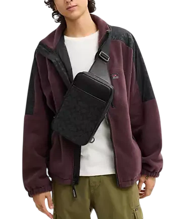 Coach Turner Pack In Signature Canvas Charcoal Black