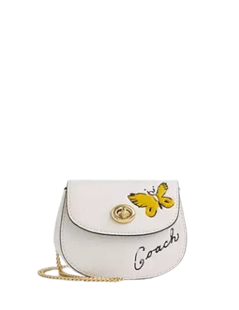 Coach Turnlock Card Case With Sketch Print Chalk