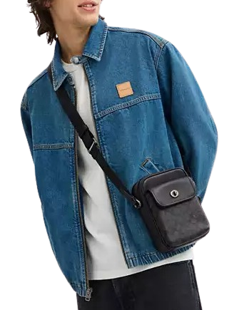 Coach Turnlock Crossbody Bag In Signature Canvas Charcoal Black 