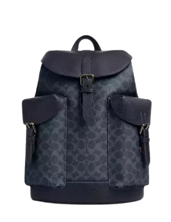 Coach Warner Backpack In Signature Canvas Denim Midnight Navy