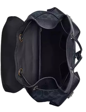 Coach Warner Backpack In Signature Canvas Denim Midnight Navy