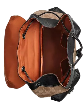 Coach Warner Backpack In Signature Canvas Tan Black