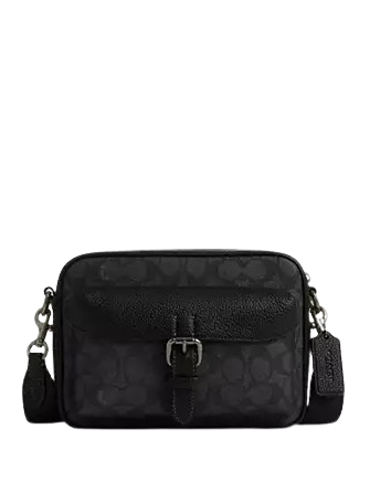 Coach Warner Crossbody Bag In Signature Canvas Charcoal Black