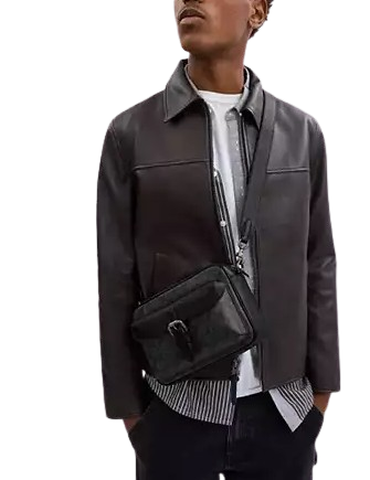 Coach Warner Crossbody Bag In Signature Canvas Charcoal Black