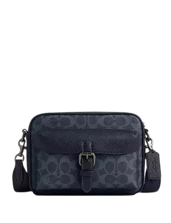 Coach Warner Crossbody Bag In Signature Canvas Denim Midnight Navy