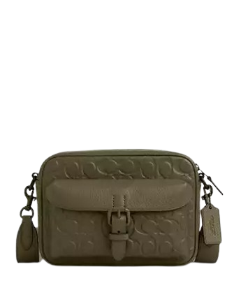 Coach Warner Crossbody Bag In Signature Leather Olive Drab 