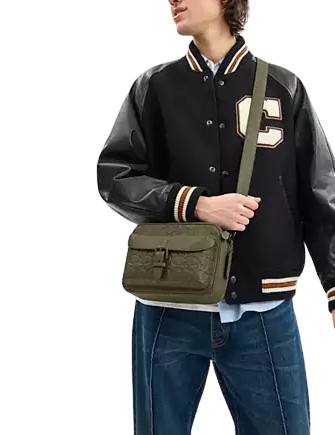 Coach Warner Crossbody Bag In Signature Leather Olive Drab 