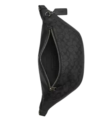 Coach Warren Belt Bag In Signature Canvas Charcoal Black
