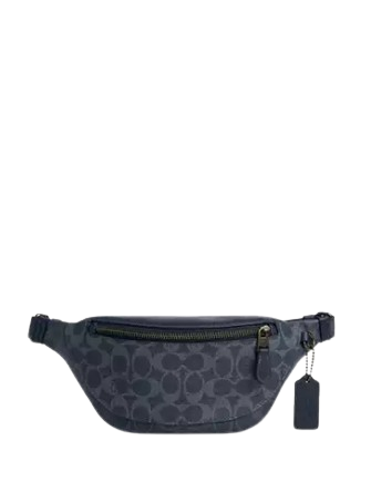 Coach Warren Mini Belt Bag In Blocked Signature Canvas Denim Light Denim