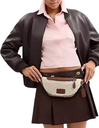 Coach Warren Mini Belt Bag In Signature Canvas Natural Vintage Brown