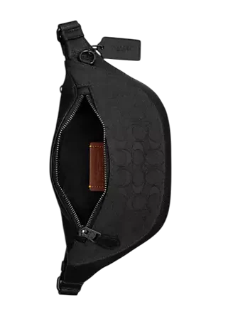 Coach Warren Mini Belt Bag In Signature Jacquard Black