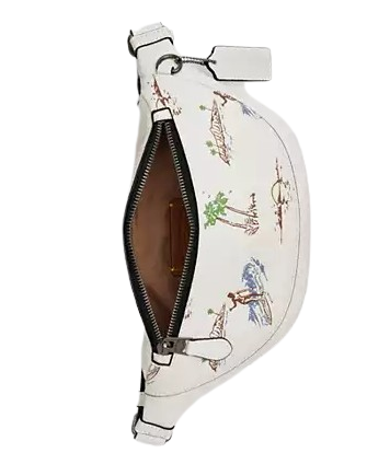 Coach Warren Mini Belt Bag With Surf Print Chalk