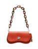 Coach Wavy Dinky Bag In Coachtopia Leather Deep Orange