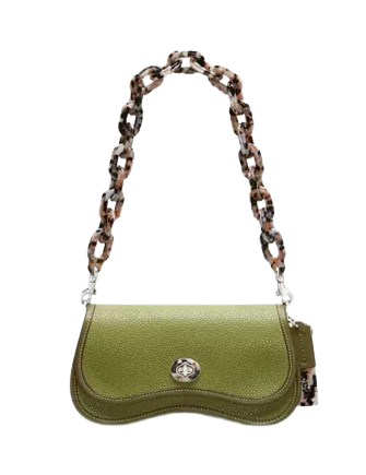 Coach Wavy Dinky Bag In Coachtopia Leather Olive Green