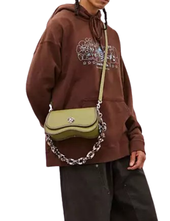 Coach Wavy Dinky Bag In Coachtopia Leather Olive Green