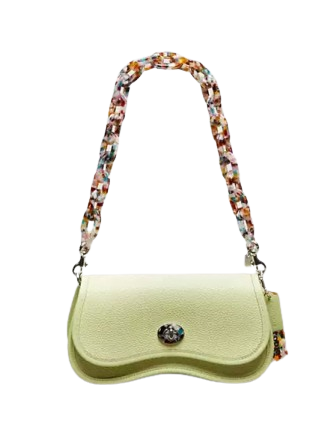 Coach Wavy Dinky Bag In Coachtopia Leather Pale Lime