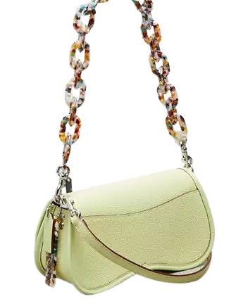 Coach Wavy Dinky Bag In Coachtopia Leather Pale Lime