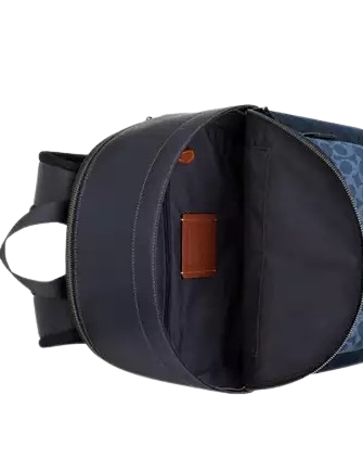 Coach West Backpack In Blocked Signature Canvas Denim Light Denim 