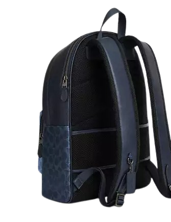 Coach West Backpack In Blocked Signature Canvas Denim Light Denim 