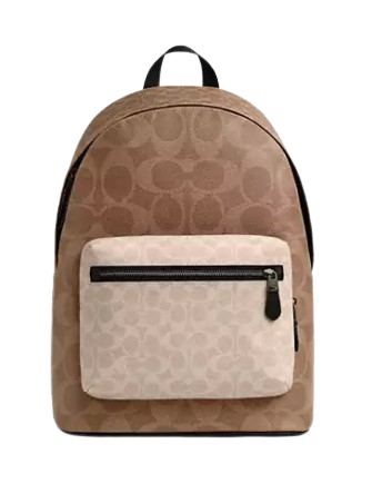 Coach West Backpack In Blocked Signature Canvas