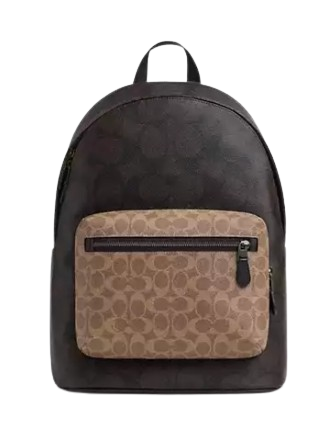 Coach West Backpack In Blocked Signature Canvas