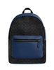 Coach West Backpack In Colorblock Signature Canvas Charcoal Deep Blue