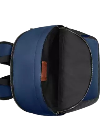 Coach West Backpack In Colorblock Signature Canvas Charcoal Deep Blue