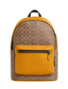 Coach West Backpack In Colorblock Signature Canvas Tan Buttercup