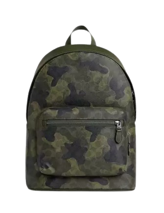 Coach West Backpack In Signature Camo Print Dark Shamrock