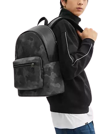 Coach West Backpack In Signature Camo Print Grey